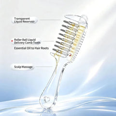 Crystal Serum Comb Applicator Massage Hair Comb for Scalp Massage | 2 in 1 Scalp Massage & Hair Care Combo