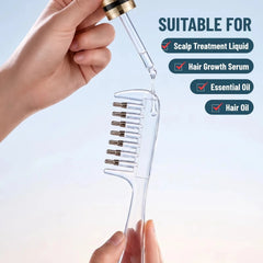 Crystal Serum Comb Applicator Massage Hair Comb for Scalp Massage | 2 in 1 Scalp Massage & Hair Care Combo
